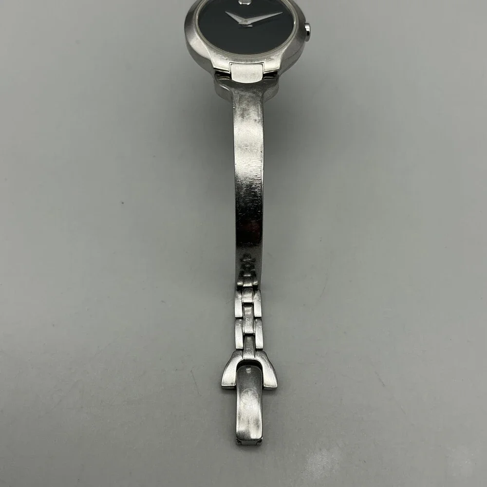 Movado 84 A1 1846 Womens Watch 24mm Black Dial Stainless Swiss New Battery 6.25